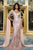 Portia and Scarlett - PS22168 Bat Sleeved Embellished Mermaid Gown Prom Dresses 0 / Rose Gold