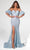 Portia and Scarlett PS23080 - Puff Sleeve Sweetheart Evening Gown Special Occasion Dress 00 / Cinderella Blue