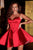 Portia and Scarlett PS23149 - Sweetheart Basque Cocktail Dress Cocktail Dresses 2 / Red