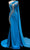 Portia and Scarlett PS23195 - Cascading Sash Beaded Prom Gown Prom Dresses 4 / Blue