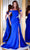 Portia and Scarlett PS23388 - Cold Shoulder Ruched Evening Gown Evening Dresses 0 / Cobalt