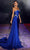 Portia and Scarlett PS23390 - Bejeweled One Shoulder Prom Gown Evening Dresses 0 / Cobalt