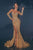 Portia and Scarlett PS23521 - Sequin Slit Mermaid Evening Gown Prom Dresses 00 / Gold