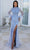 Portia and Scarlett PS23984 - High Neck Long Sleeve Trumpet Dress Evening Dresses 0 / Blue