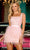 Portia and Scarlett PS24022 - Square Neck Feathered Cocktail Dress Homecoming Dresses 00 / Pink