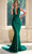 Portia and Scarlett PS24053X - Plunging Ruche Prom Dress Special Occasion Dress 00 / Emerald