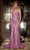 Portia and Scarlett PS24056 - Plunged V-Neck Mermaid Prom Gown Special Occasion Dress 00 / Pink