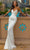 Portia and Scarlett PS24166 - Beaded Strap Cowl Prom Gown Special Occasion Dress 00 / White