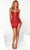 Portia and Scarlett PS24203 - Embellished Slit Homecoming Dress Special Occasion Dress 00 / Red