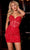 Portia and Scarlett PS24205 - Lace Detailed Cocktail Dress Special Occasion Dress 00 / Red