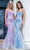 Portia and Scarlett PS24316 - Cut-Glass Embellished Mermaid Prom Gown Prom Dresses 8 / Blue