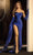 Portia and Scarlett PS24402 - Sweetheart Side Drape Prom Gown Special Occasion Dress 00 / Navy