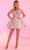 Portia and Scarlett PS24763 - Jeweled Plunge Cocktail Dress Cocktail Dresses 00 / Pink