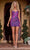 Portia and Scarlett PS24802 - Sequined Short Dress Special Occasion Dress 00 / Purple Pink