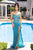 Portia and Scarlett PS24850C - Illusion Jeweled Evening Gown Evening Dresses 00 / Aqua