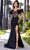 Portia and Scarlett PS25161 - Feathered Off Shoulder Prom Dress Prom Dresses 00 / Black