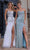 Portia and Scarlett PS25184 - Bejeweled Drape Prom Dress Prom Dresses 00 / Silver