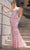 Portia and Scarlett PS25199 - Floral Sequin Tie-Up Back Prom Gown Prom Dresses 00 / Blush