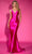 Portia and Scarlett PS25233 - Plunging Neck Bow Accent Prom Gown Prom Dresses 00 / Pink