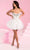 Portia and Scarlett PS25516 - Beaded Appliqued Scoop Cocktail Dress Cocktail Dresses 4 / White