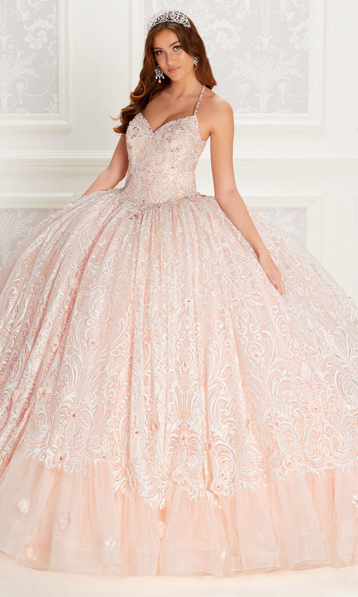 Princesa by Ariana Vara PR22144 - Beaded Glitter Tulle Ball Gown