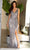 Primavera Couture 12160 - Beaded Lattice V-Neck Evening Dress Evening Dresses 4 / Gray