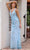 Primavera Couture 12180 - Beaded Applique Plunging V-Neck Prom Dress Special Occasion Dress 4 / Powder Blue