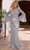 Primavera Couture 12185 - Bell Sleeve V-Neck Beaded Evening Gown Mother of the Bride Dresses 4 / Platinum