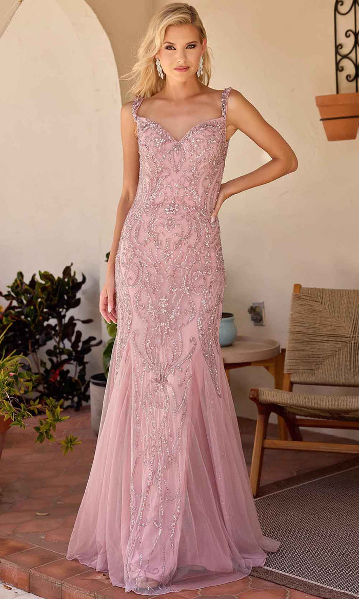 Primavera Couture 13143 - Embellished Mermaid Evening Dress Mother of the Bride Dresses 4 / Dusty Rose