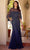 Primavera Couture 13145 - Strapless Sheer Capelet Evening Dress Mother of the Bride Dresses 4 / Midnight