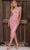 Primavera Couture 13160 - Cap Sleeve Tea Length Evening Dress Semi Formal 4 / Rose