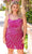 Primavera Couture 14021 - Sequin Embellished Scoop Neck Cocktail Dress Cocktail Dresses 14W / Fuchsia