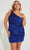 Primavera Couture 14066 - Sequined One-Sleeve Cocktail Dress Special Occasion Dress 14W / Royal Blue