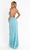 Primavera Couture 3721 - V-Neck Beaded Appliqued Prom Gown Prom Dresses 2 / Turquoise