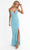 Primavera Couture 3721 - V-Neck Beaded Appliqued Prom Gown Prom Dresses 2 / Turquoise