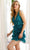 Primavera Couture 4203 - Ruffled V-Neck Cocktail Dress Special Occasion Dress 00 / Teal