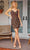 Primavera Couture 4209 - Floral Sequined V-Neck Cocktail Dress Special Occasion Dress 00 / Olive Multi