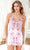 Primavera Couture 4212 - Floral Sequin Plunging Cocktail Dress Special Occasion Dress 00 / Ivory