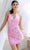 Primavera Couture 4225 - V-Neck Draped Cocktail Dress Special Occasion Dress 00 / Pink