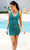 Primavera Couture 4225 - V-Neck Draped Cocktail Dress Special Occasion Dress 00 / Teal