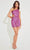 Primavera Couture 4228 - Geometric Beaded Asymmetric Cocktail Dress Special Occasion Dress 00 / Lilac