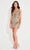 Primavera Couture 4232 - Beaded Appliqued V-Neck Cocktail Dress Special Occasion Dress 00 / Nude