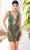 Primavera Couture 4232 - Beaded Appliqued V-Neck Cocktail Dress Special Occasion Dress 00 / Olive