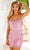 Primavera Couture 4234 - Plunging Sweetheart Sheath Cocktail Dress Special Occasion Dress 00 / Pink