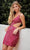 Primavera Couture 4236 - Tie Open Back V-Neck Cocktail Dress Special Occasion Dress 00 / Fushia