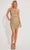 Primavera Couture 4240 - Sheath Side Keyhole Cocktail Dress Special Occasion Dress 00 / Gold