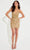 Primavera Couture 4250 - V-Neck Sequin Embellished Cocktail Dress Special Occasion Dress 00 / Nude Gold