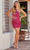 Primavera Couture 4264 - Fringed Accent One Shoulder Cocktail Dress Special Occasion Dress 00 / Fushia