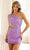 Primavera Couture 4264 - Fringed Accent One Shoulder Cocktail Dress Special Occasion Dress 00 / Orchid