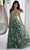 Primavera Couture 4378 - V-Neck Floral Sequin Prom Gown Prom Dresses 000 / Sage Green